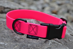 Treusinn Halsband verstellbar Biothan 25mm neonpink